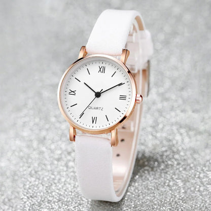 Women’s Small Dial Quartz Watch – Simple Leather Strap Ladies Wristwatch Gift