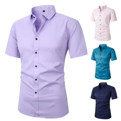 Men’s Slim Fit Dress Shirt - Long Sleeve Business Casual Formal Shirt for Spring Office & Elegant Wear