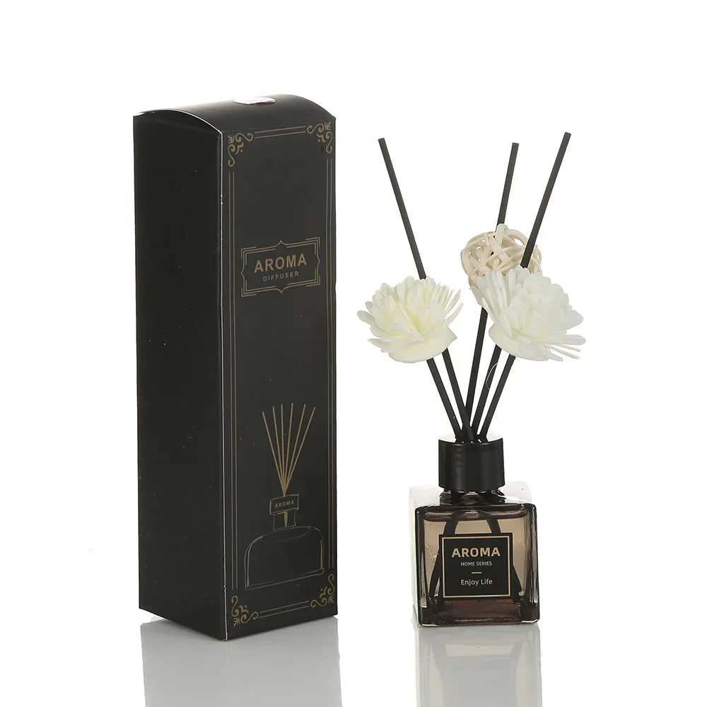 50ml Diffuser & Scent Candle Set – High-Quality Aromatherapy Essential Oils with Lime & Basil Gift Box for Home Decor