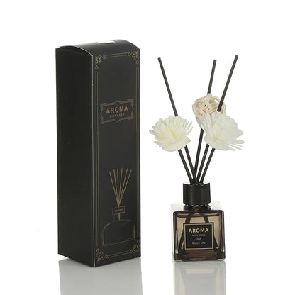50ml Diffuser & Scent Candle Set – High-Quality Aromatherapy Essential Oils with Lime & Basil Gift Box for Home Decor