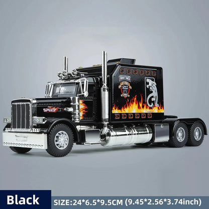 1:24 Scale Peterbilt 389 Tractor Trailer Toy – Lonestar Design Pre-Built Semi Truck with Realistic Functions for Kids