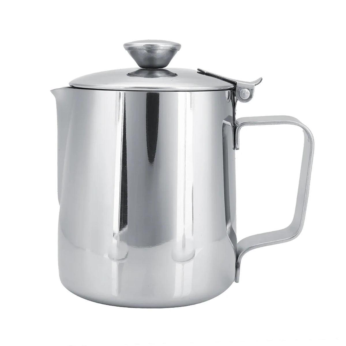 Stainless Steel Coffee Mug & Milk Frothing Pitcher with Lid – Latte Art Barista Cup for Coffee & Milk Drinks