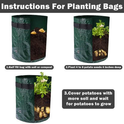 Potato Grow Bags – 3/5/10 Gallon Gardening Planter Bags for Potatoes, Tomatoes, Carrots & Vegetables