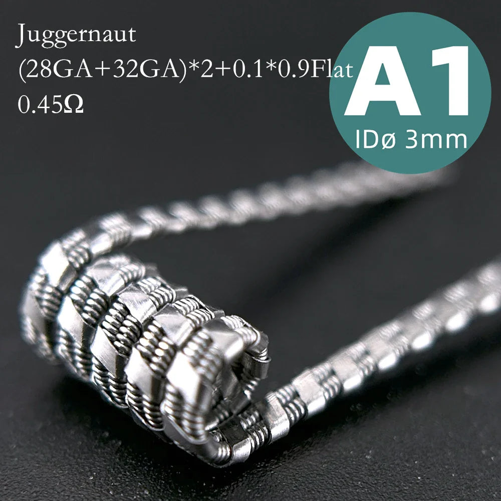 21-Pack PreMade 3mm Resistance Wire Coils — Jaw Clips, Springs, A1/SS316L/Ni80 for Vaping Builds