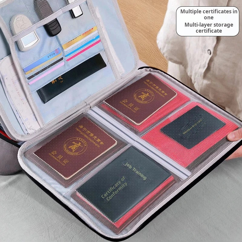 Multi-Layer ID Storage Bag with Combination Lock - Large Capacity, Portable & Classified Sturdy Wearable Storage