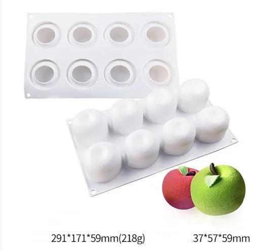 Fruit Series Silicone Cake Mold — Pineapple, Pear, Peach, Mango, Orange & Strawberry for French Dessert & Mousse Baking