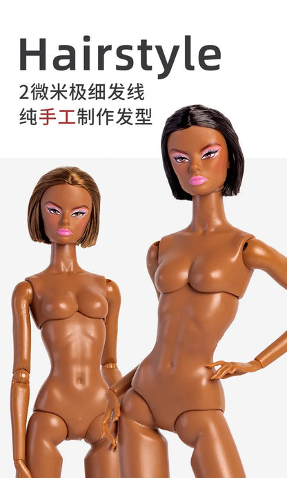 1/6 Supermodel Fashion Doll 32cm – Movable 12-Joint Short Hair Nude Doll Toy Gift