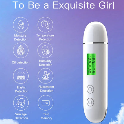 LCD Digital Skin Analyzer Pen — Face Tester for Moisture, Oil & Skin Health with Fluorescent Display