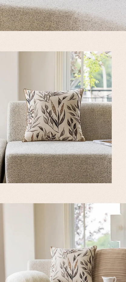 Vintage Floral Chenille Cushion Covers – Soft Throw Pillowcases with Invisible Zipper for Sofa & Couch, 45x45cm
