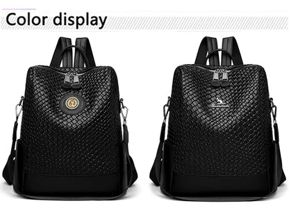 Luxury Women's Designer Backpack - High-Quality Leather, Large Capacity, Multifunctional Travel Mochila for Girls