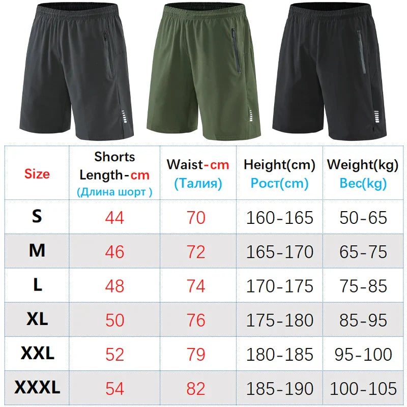Men's Quick-Dry Running Shorts – Knee-Length Casual Fitness & Gym Training Shorts 2022