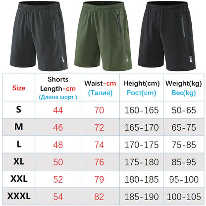 Men's Quick-Dry Running Shorts – Knee-Length Casual Fitness & Gym Training Shorts 2022