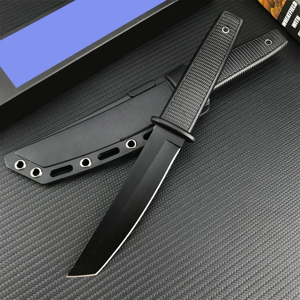 CS KOBUN Tactical Fixed Blade Knife – 8Cr13Mov Tanto Blade for Outdoor, Survival, Hunting & Self-Defense