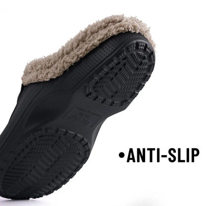 Bebealy Casual Women’s Garden Shoes & Warm Fluffy Men’s Waterproof Winter Slippers – Outdoor Antiskid Classic Leopard Design