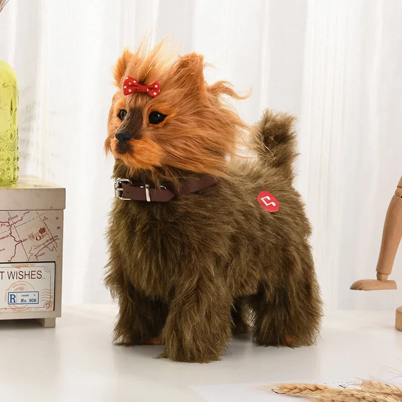 Simulation Electric Pet Dog Toy - Voice Control, Walking & Nodding Plush Robot with Music for Kids