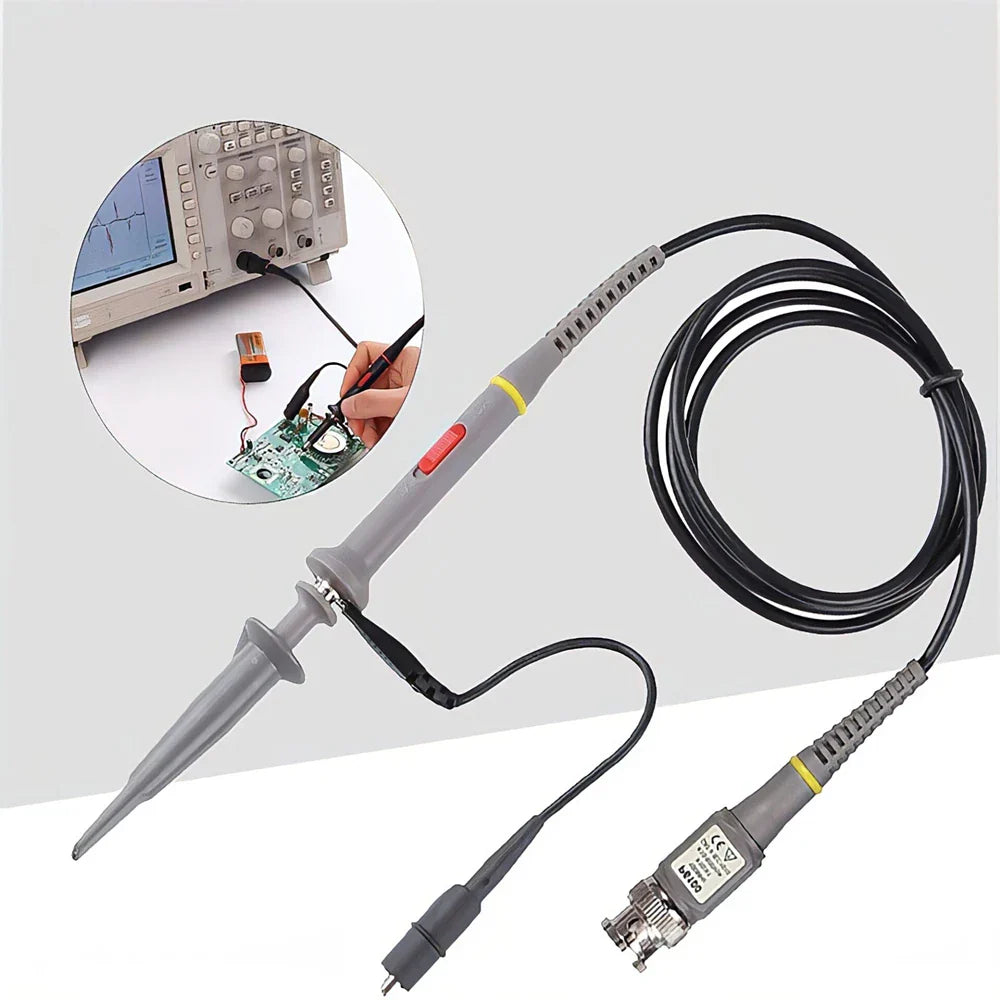 P6100 BNC Oscilloscope Probe Kit – 100MHz 1X/10X High Precision Probes with Alligator Clips & Test Leads