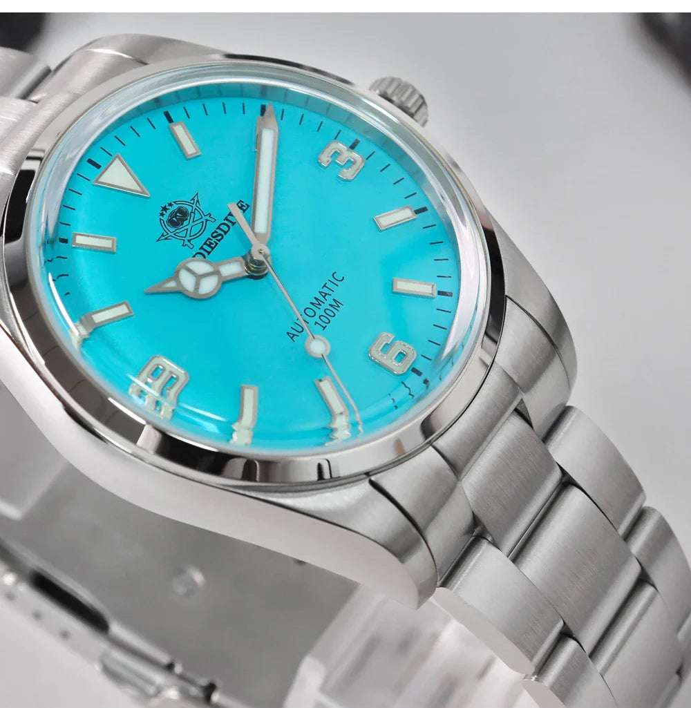 ADDIESDIVE Luxury Men’s Automatic Watch — BGW9 Luminous Bubble Mirror, Sapphire Glass, 100M Waterproof Steel Analog Timepiece