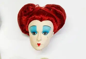 Original Rare Doll Heads – Colorful Soft Hair Alice, Red Queen & King Doll Parts Accessories