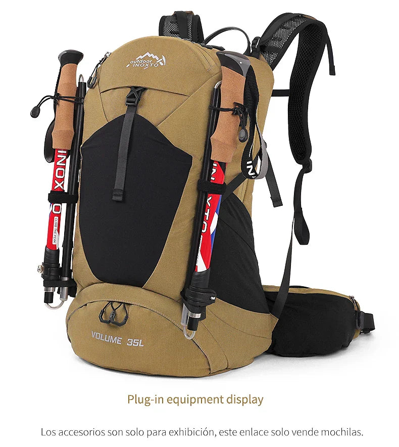 35L Mountaineering Backpack - Waterproof Outdoor Sports Bag for Men & Women, Camping & Hiking Rain Gear