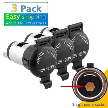 Universal Car Cigarette Lighter Socket Adapter 12V–24V – Portable Power Outlet Converter 120W–250W for Car, Truck, Motorcycle & Boat Accessories