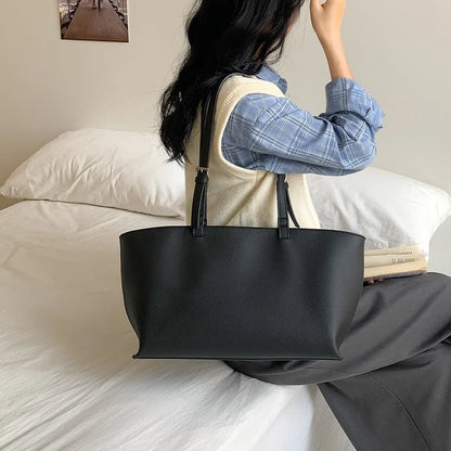 Women's Casual PU Leather Tote Bag – Soft Shoulder Handbag Large Capacity Shopper Purse 2026 New