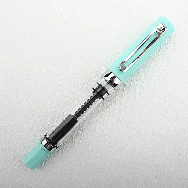 3059 Piston Fountain Pen – High-Quality Transparent Resin with EF/F Nib (0.38/0.5mm) for Business & Gift