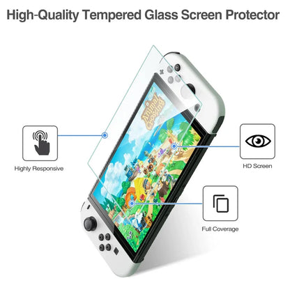 7-in-1 Nintendo Switch OLED Crystal Shell Case Kit: Storage & Carrying Accessories
