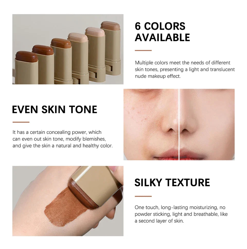 Waterproof Skin Tint Stick – Nourishing Tinted Foundation & Contour Balm for Face Makeup