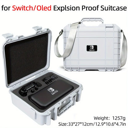 Explosion-Proof Hard EVA Suitcase for Nintendo Switch OLED - Waterproof Storage Bag with Shoulder Strap