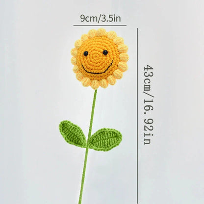 Hand-Woven Sunflower Bouquet – Creative Wool Knitted Flowers for Decorations, Teacher’s Day, Mother’s Day & Birthday Gifts