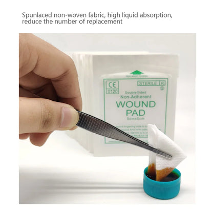 50/100PCS Sterile Non-Woven Gauze Pads - Waterproof Cotton Wound Care & First Aid Dressing Supplies