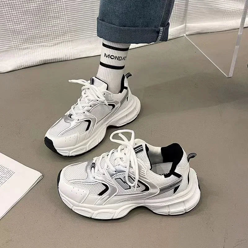 Women's Luxury Thick Sole Sneakers – Breathable Mesh Casual Fashion Trainers