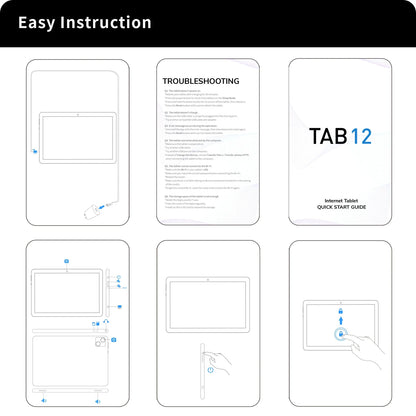 VASOUN Android 14 Tablet 10.1" — 12GB RAM, 128GB ROM, Octa-Core, Dual SIM 4G, WiFi 2.4G/5G, GPS