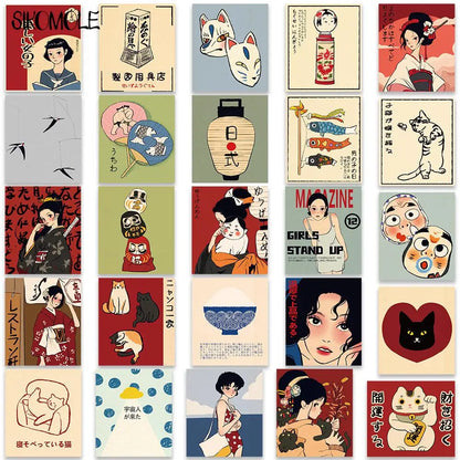 10/30/50PCS Kawaii Cartoon Stickers – Japanese Style Graffiti for DIY, Travel, Luggage, Guitar, Fridge & Laptop
