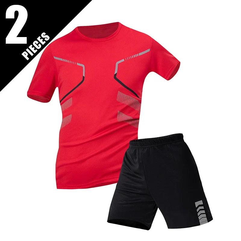 Men’s Summer Quick Dry T-Shirt - Solid Color Short Sleeve Sports Shirt for Running & Casual Wear