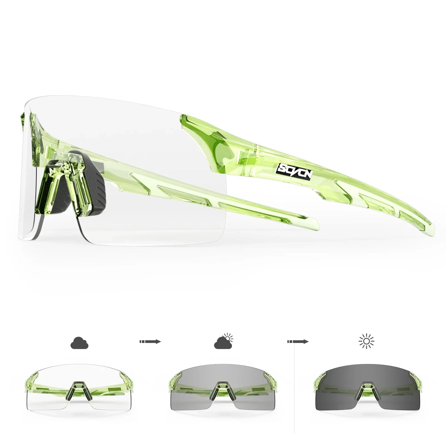 SCVCN Photochromic Sunglasses for Cycling & Outdoor Sports - Men & Women's MTB Climbing Eyewear, Driving Bicycle Goggles