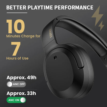 Edifier W820NB Plus Wireless Headphones – 43dB ANC, Hi-Res LDAC, 49H Playtime, Over-Ear Bluetooth Headset