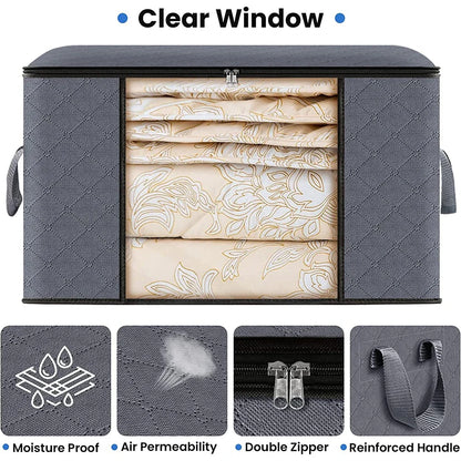 New Large Capacity Foldable Clothes Storage Bag — Blanket Organizer for Bedroom & Closet