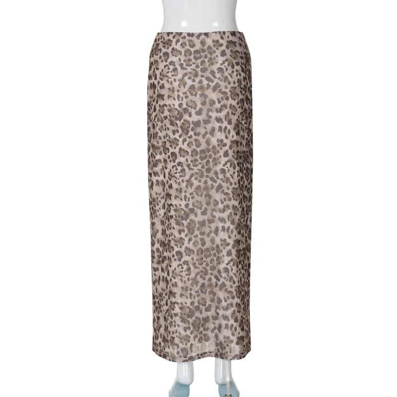 Women’s Tulle Leopard Print Off-Shoulder Top – Summer Casual Bandeau Blouse with Straight-Cut Neckline