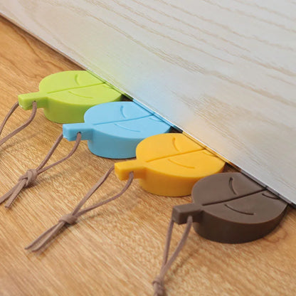 Silicone Leaf Doorstop — Child-Safe Home Protector, Creative Wedge Door Stopper for Baby Safety & Home Decor