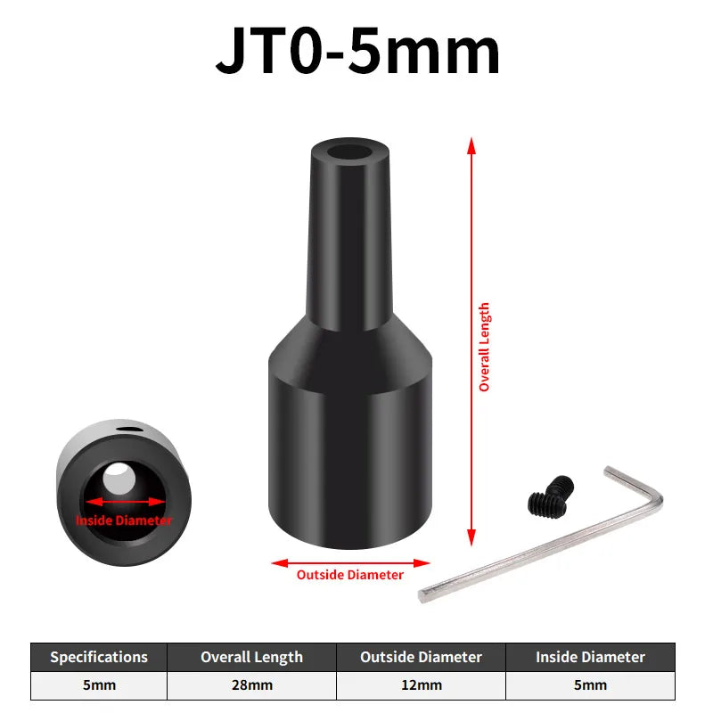 JT0 B10 B12 Adapter Connecting Rod – Steel & Copper Drill Chuck Shaft Sleeve, 4mm to 12mm Coupling