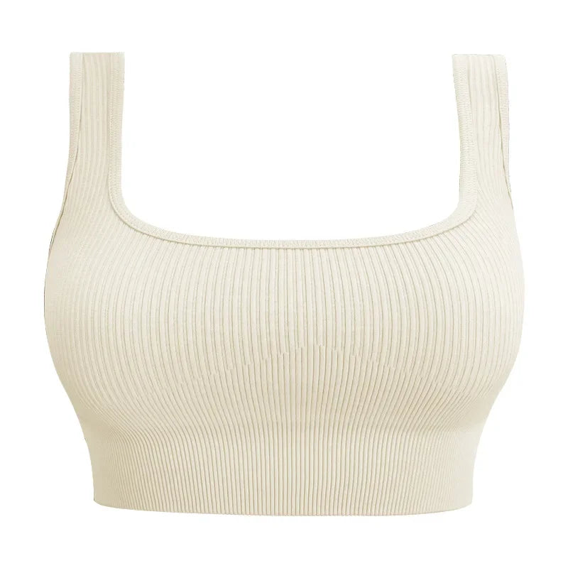 Women’s Seamless Yoga Sports Bra - Backless Fitness Crop Vest for Gym, Training & Outdoor Workouts