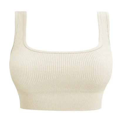 Women’s Seamless Yoga Sports Bra - Backless Fitness Crop Vest for Gym, Training & Outdoor Workouts