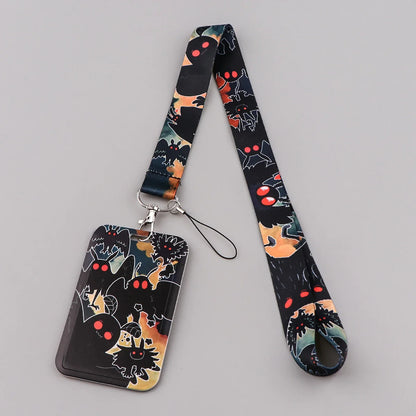 Black Crow Punk Skull Lanyard – Credential Holder Neck Strap for Keys, ID Cards & Phone Accessories, Halloween Gift