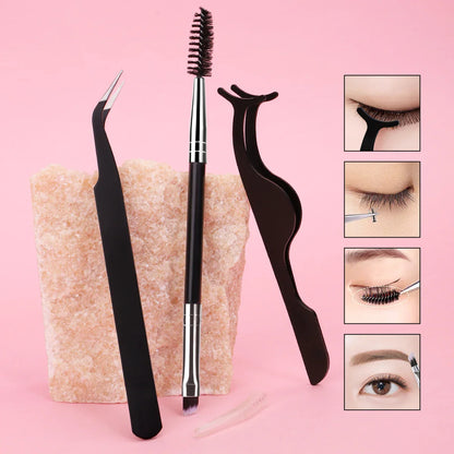 3PCS Eyelash Tool Set with Storage Box – Lash Applicator, Comb & Brush Kit for Eyelash Extension and Grooming