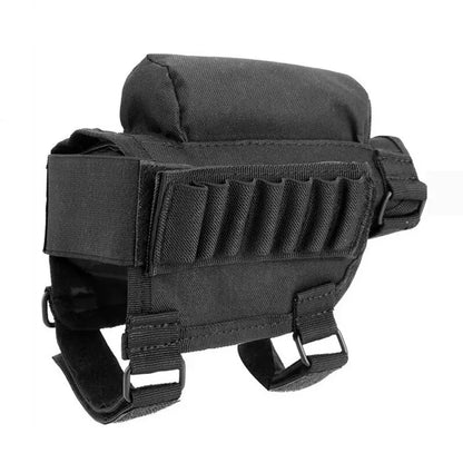 Buttstock Cheek Rest Shell Holder – Rifle Stock Ammo Cartridge Pouch for Hunting & Outdoor Shooting Gun Accessories Bag