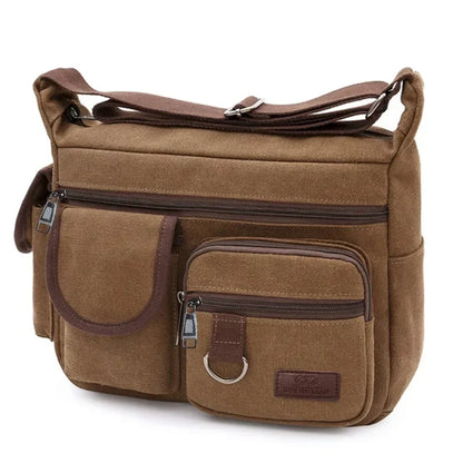 Men's Casual Sling Bag – Vintage Crossbody Messenger Shoulder Bag for Travel & Outdoor Use