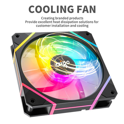 Aigo AM12 RGB PC Fan Kit — 120mm ARGB Water Cooler & Case Cooling Fans with 6-Pin Controller