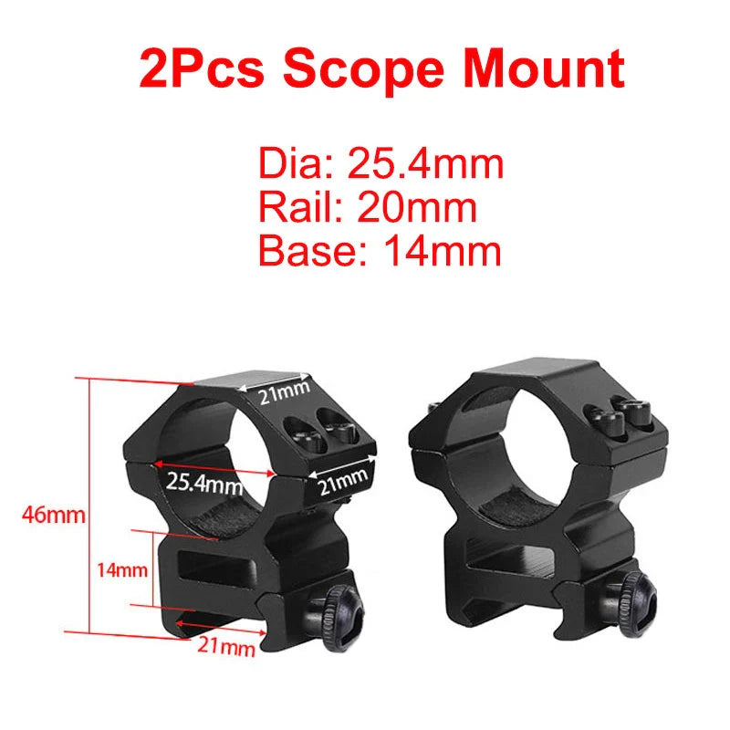 Hunting Rifle Scope Mount Ring – 25.4mm/30mm Tactical Scope & Flashlight Holder for 11mm/20mm Picatinny Rail