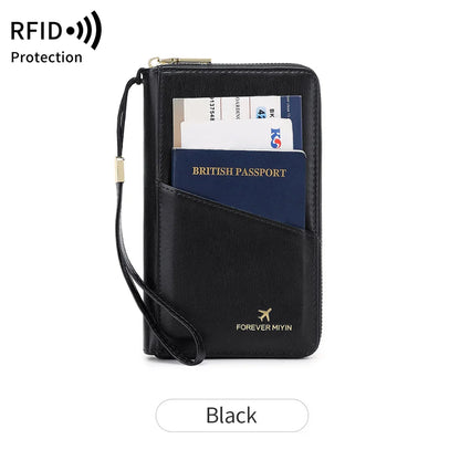 Fashionable RFID Passport Holder – PU Leather Front Pocket Wallet, Multifunctional Travel Accessories for Protection